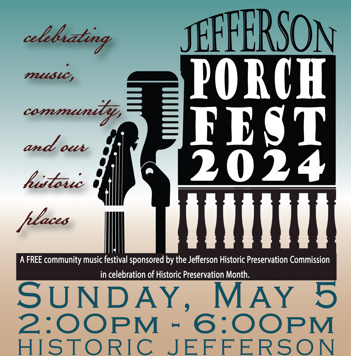 PorchFest Music Festival Sunday, May 5, 2024 City of Jefferson